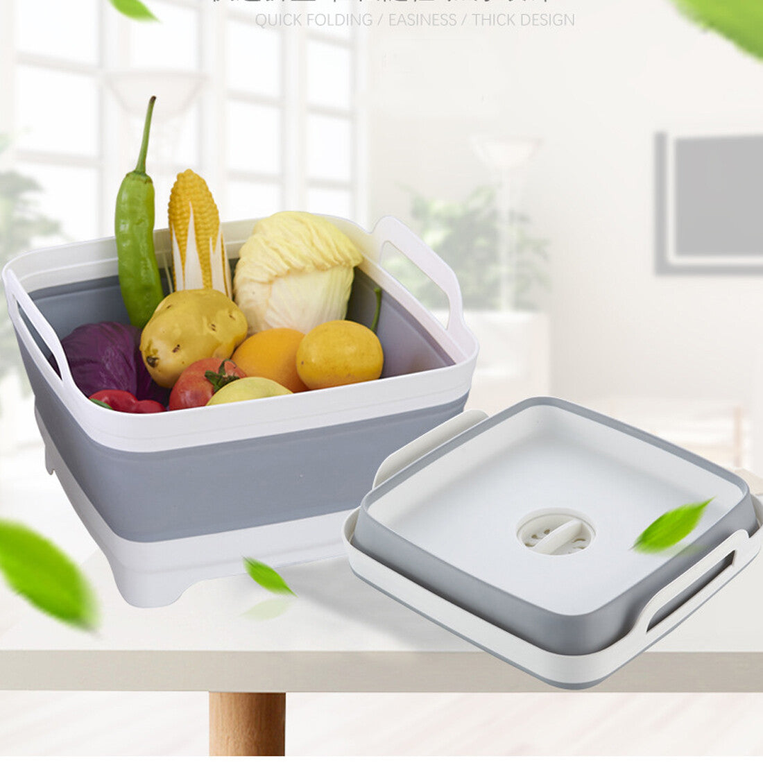 Foldable Multipurpose Basin – Collapsible Washing Bowl for Kitchen, Camping & Travel (UK Stock)