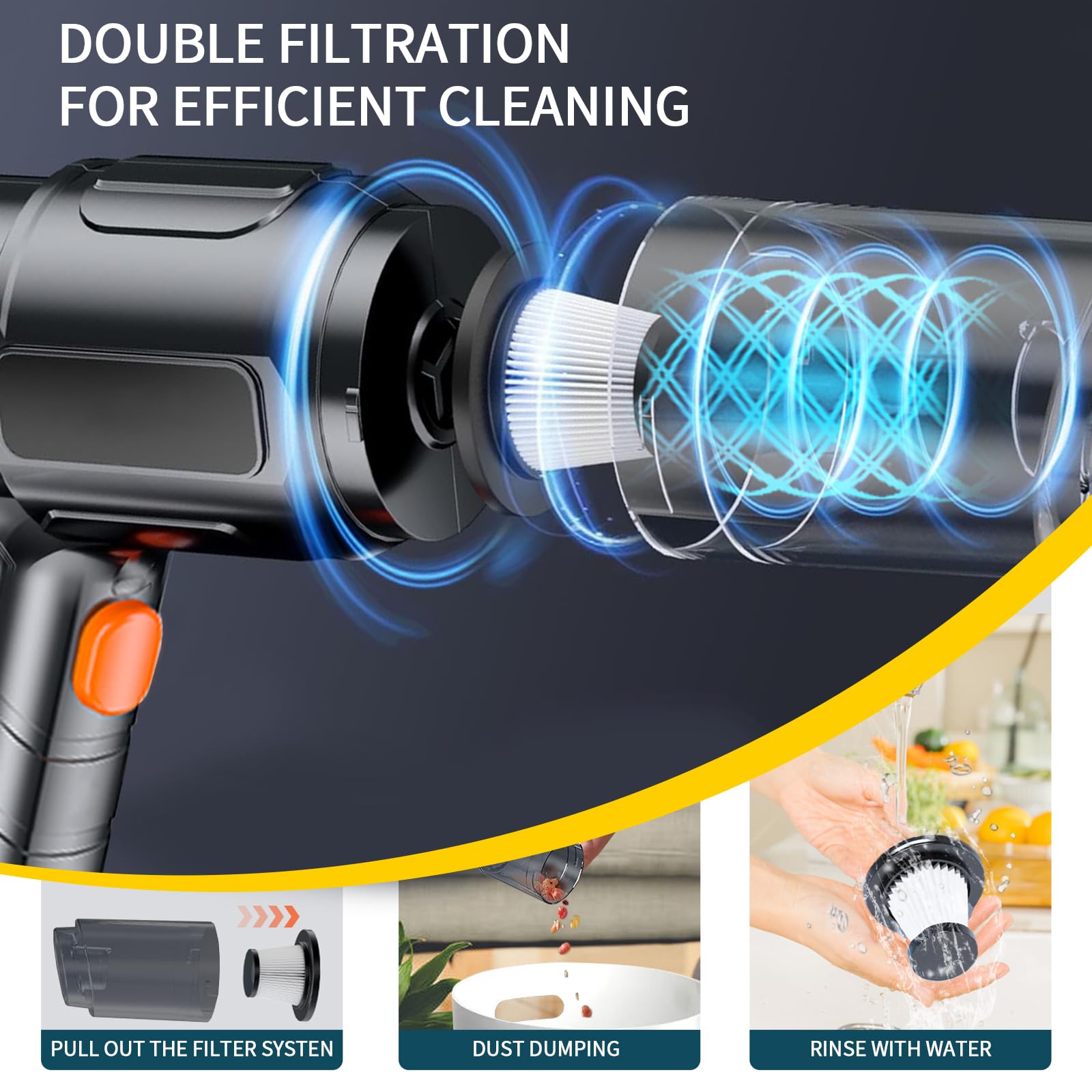 4-in-1 Wireless Handheld Vacuum Cleaner — 50,000Pa Cordless Mini Hoover