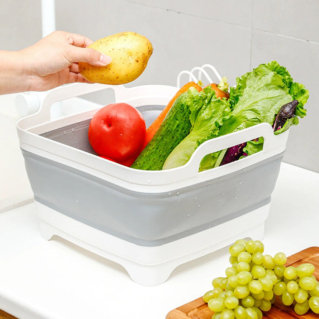 Foldable Multipurpose Basin – Collapsible Washing Bowl for Kitchen, Camping & Travel (UK Stock)