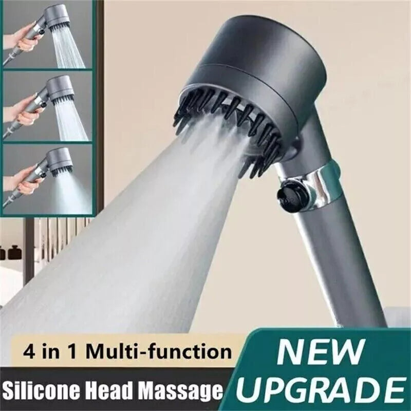 4-in-1 High Pressure Shower Head — Filter, Massage & Water Saving