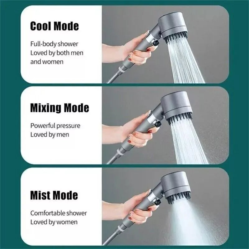 4-in-1 High Pressure Shower Head — Filter, Massage & Water Saving
