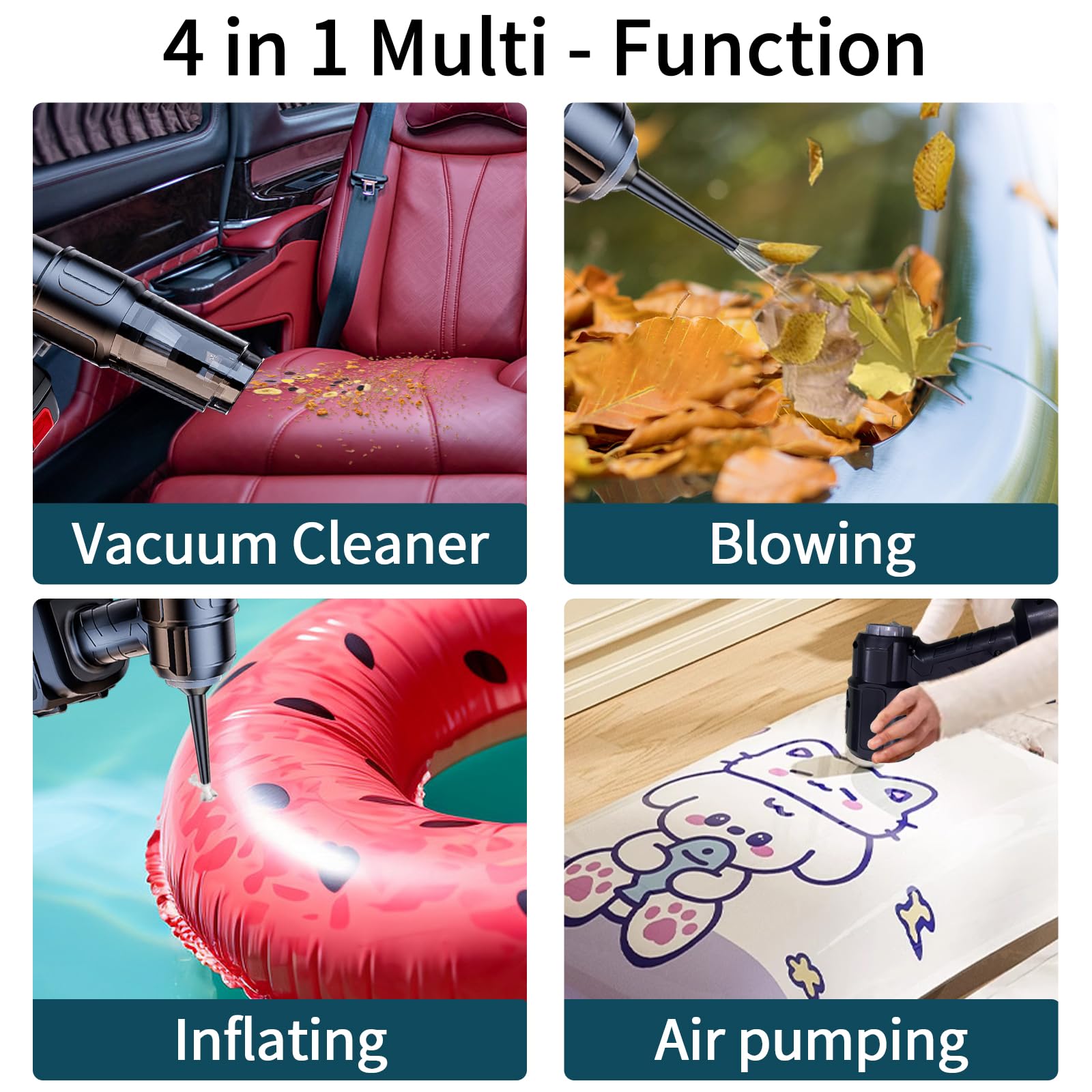 4-in-1 Wireless Handheld Vacuum Cleaner — 50,000Pa Cordless Mini Hoover