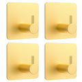 Self‑Adhesive Towel Hooks – No‑Drill Stainless Steel Wall Hooks (4‑Pack, Gold)