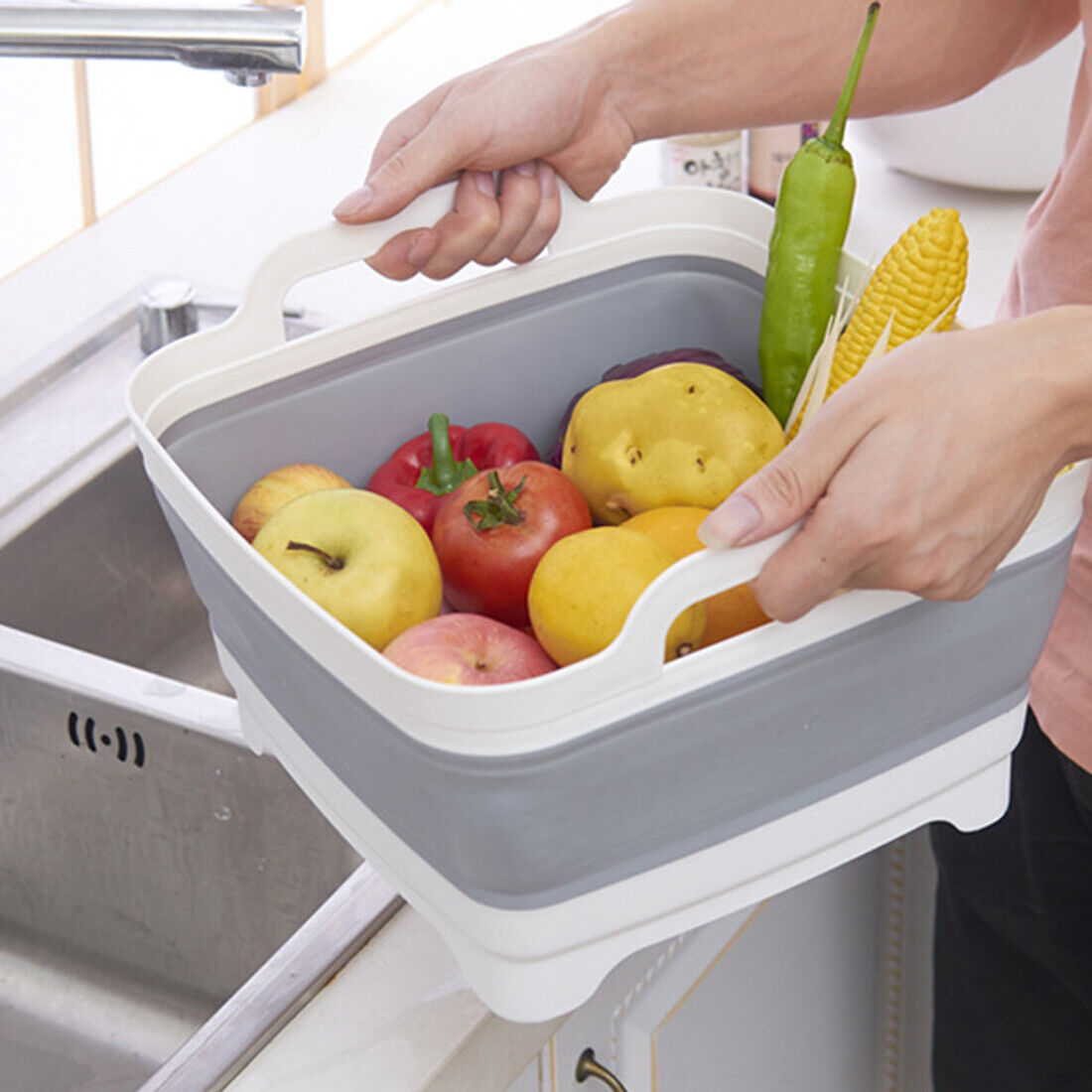 Foldable Multipurpose Basin – Collapsible Washing Bowl for Kitchen, Camping & Travel (UK Stock)